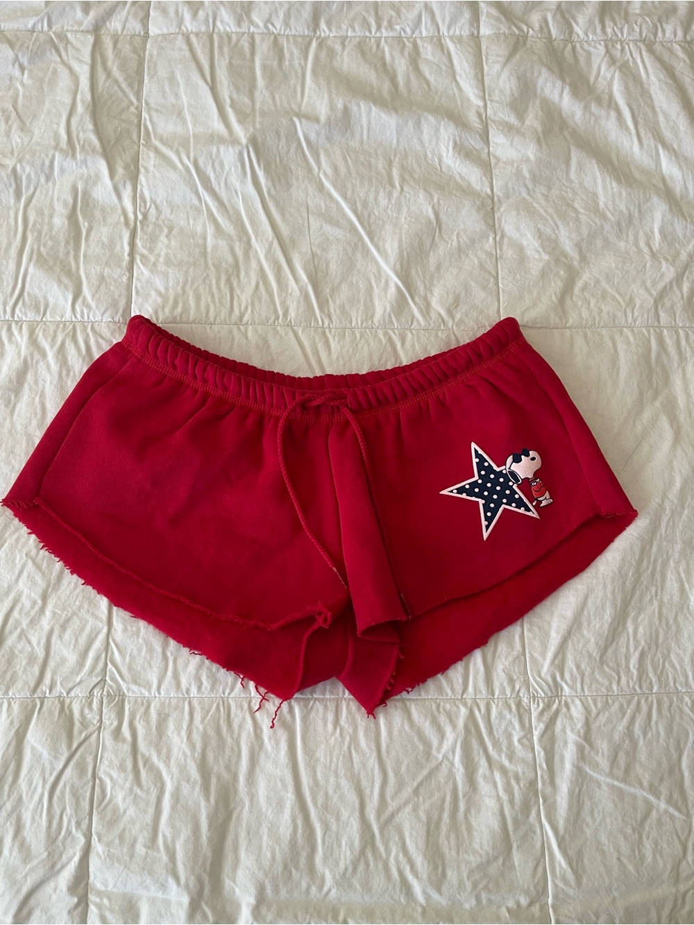 Tilly's Red Athletic Lounge Shorts with Star Patch